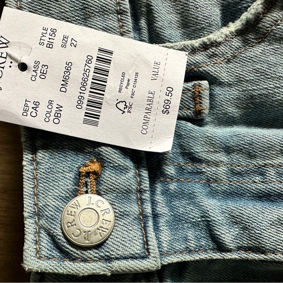 New J. Crew Factory 6” Denim  Raw Hem Jean Shorts 27 NWT - Picture 2 of 5